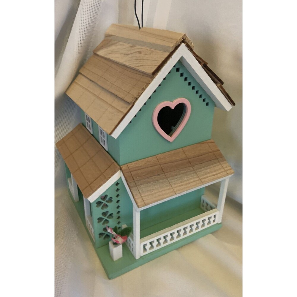 Painted House Seafoam Lovers Lane Cottage Birdhouse Beachside Decor